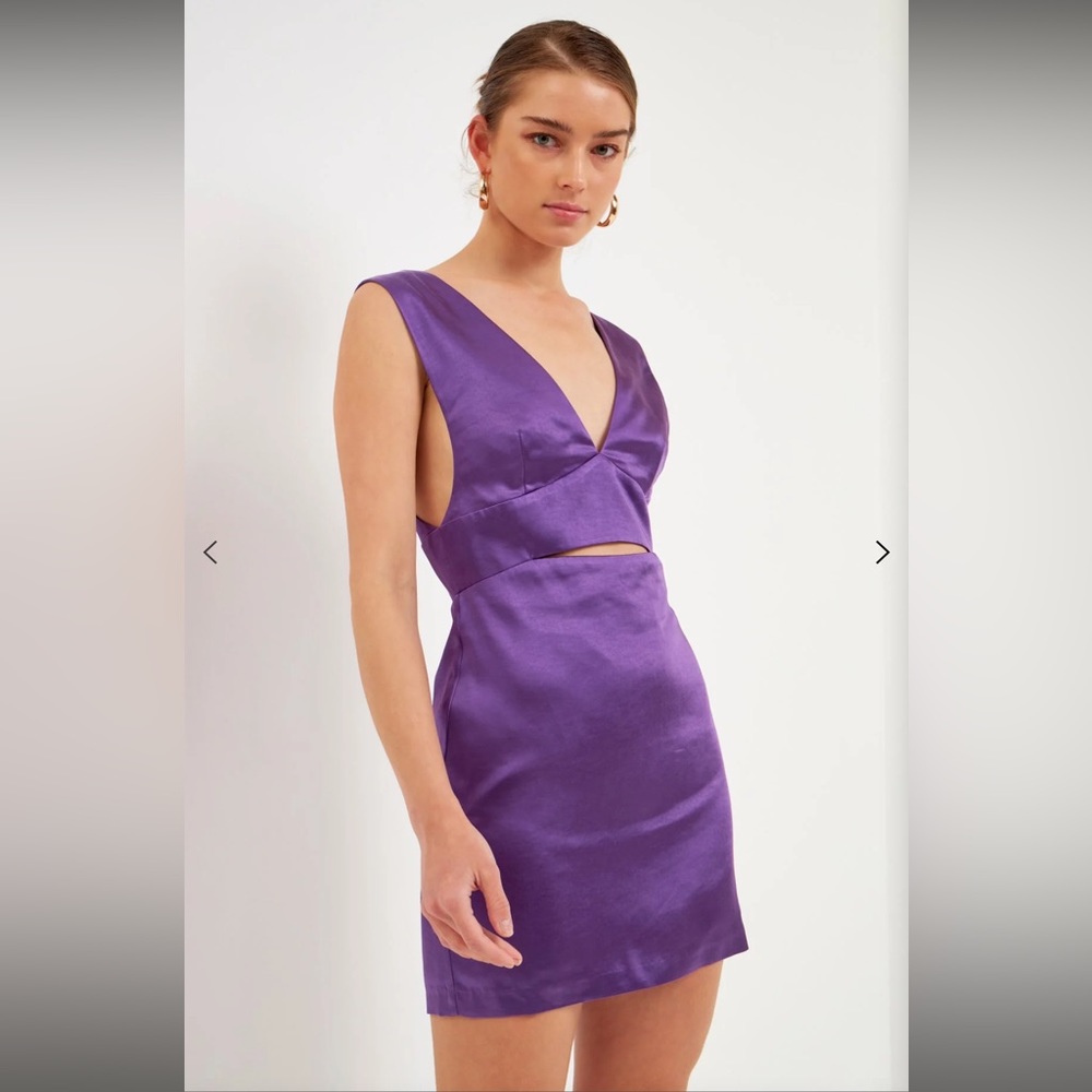NWT Endless Rose Satin Cut-Out Mini Dress Size M Women Designer Cocktail - Picture 5 of 5